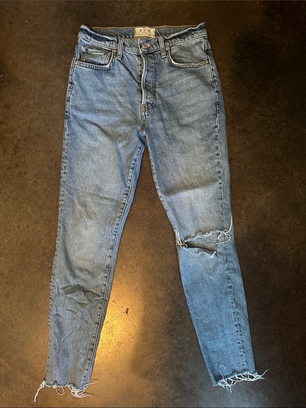 We The Free Light Blue High Waisted Skinny Distressed Jeans